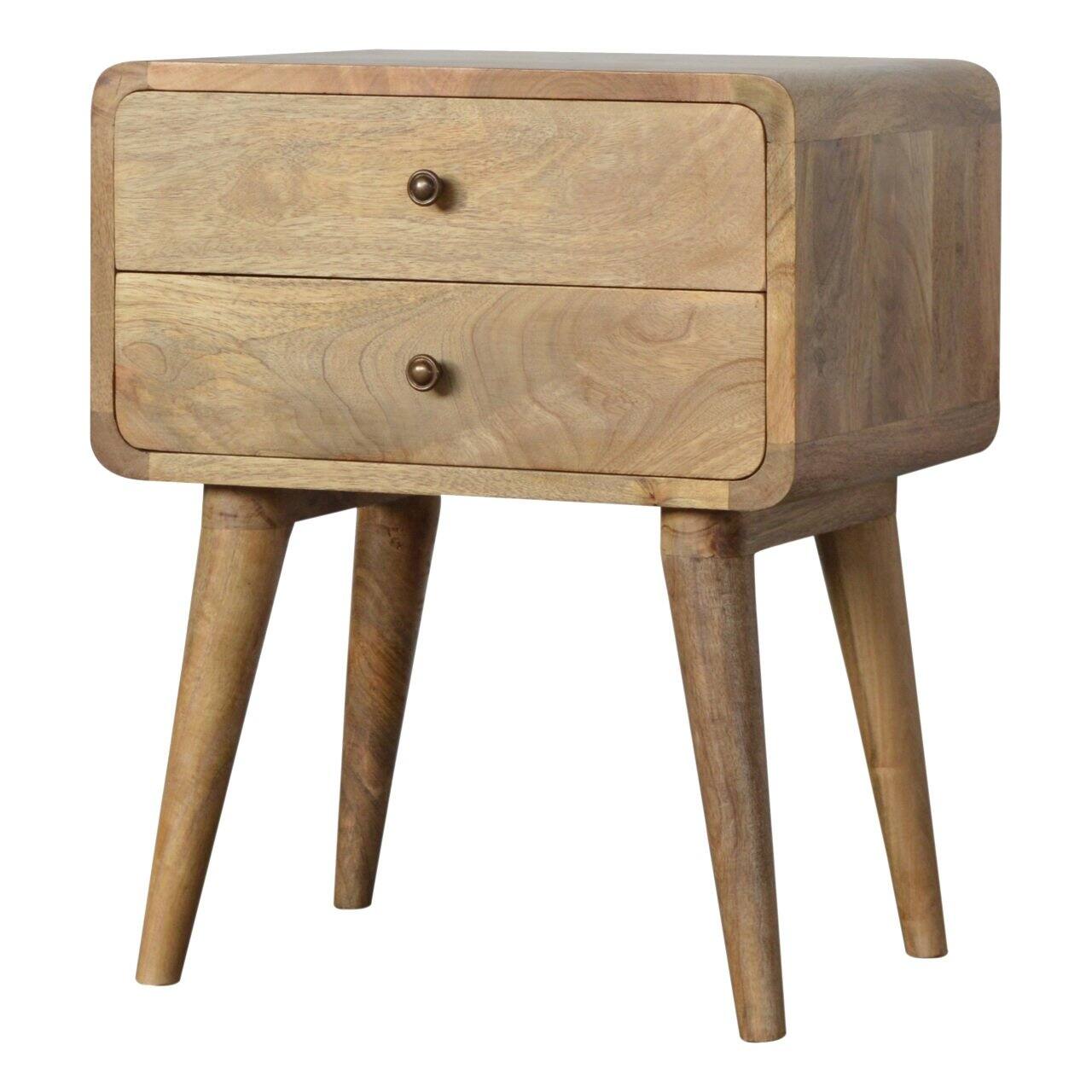 Angle. Artisan Furniture - Artisan Furniture Solid Wood Curved Oak-ish nightstand - Oak.