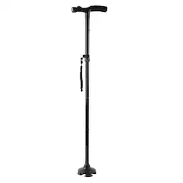 Stock Preferred - Foldable and Adjustable LED Light Walking Cane - Black