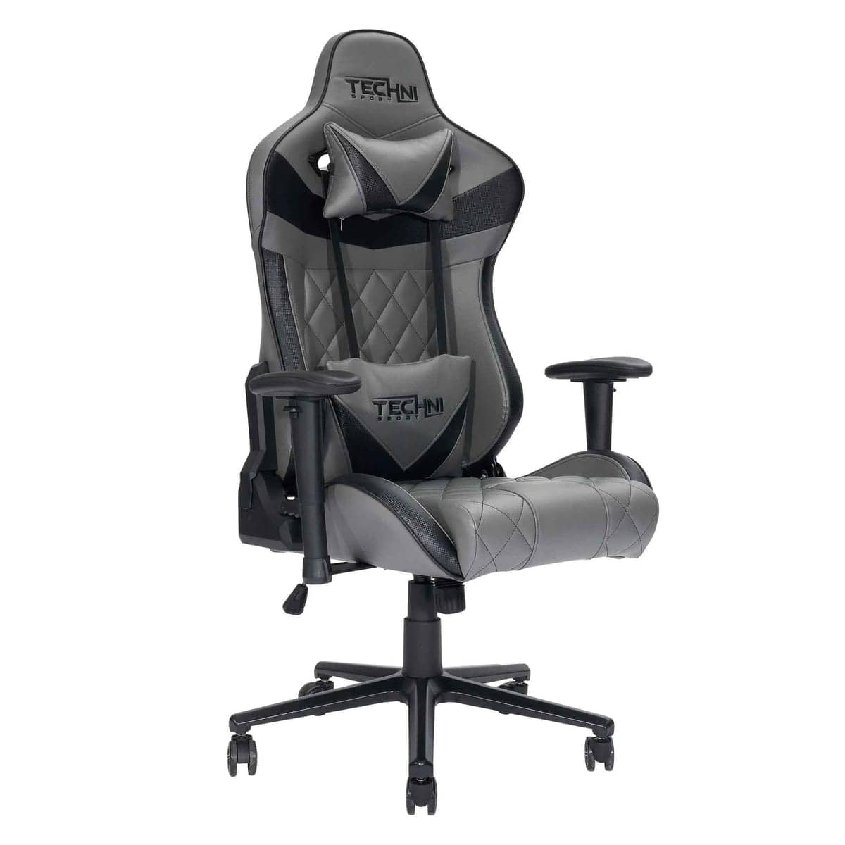 Techni Sport - XL Ergonomic Gaming Chair with Durable Steel Frame - Gray