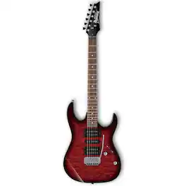 Ibanez - GIO GRX70QA Electric Guitar, Transparent Red Burst