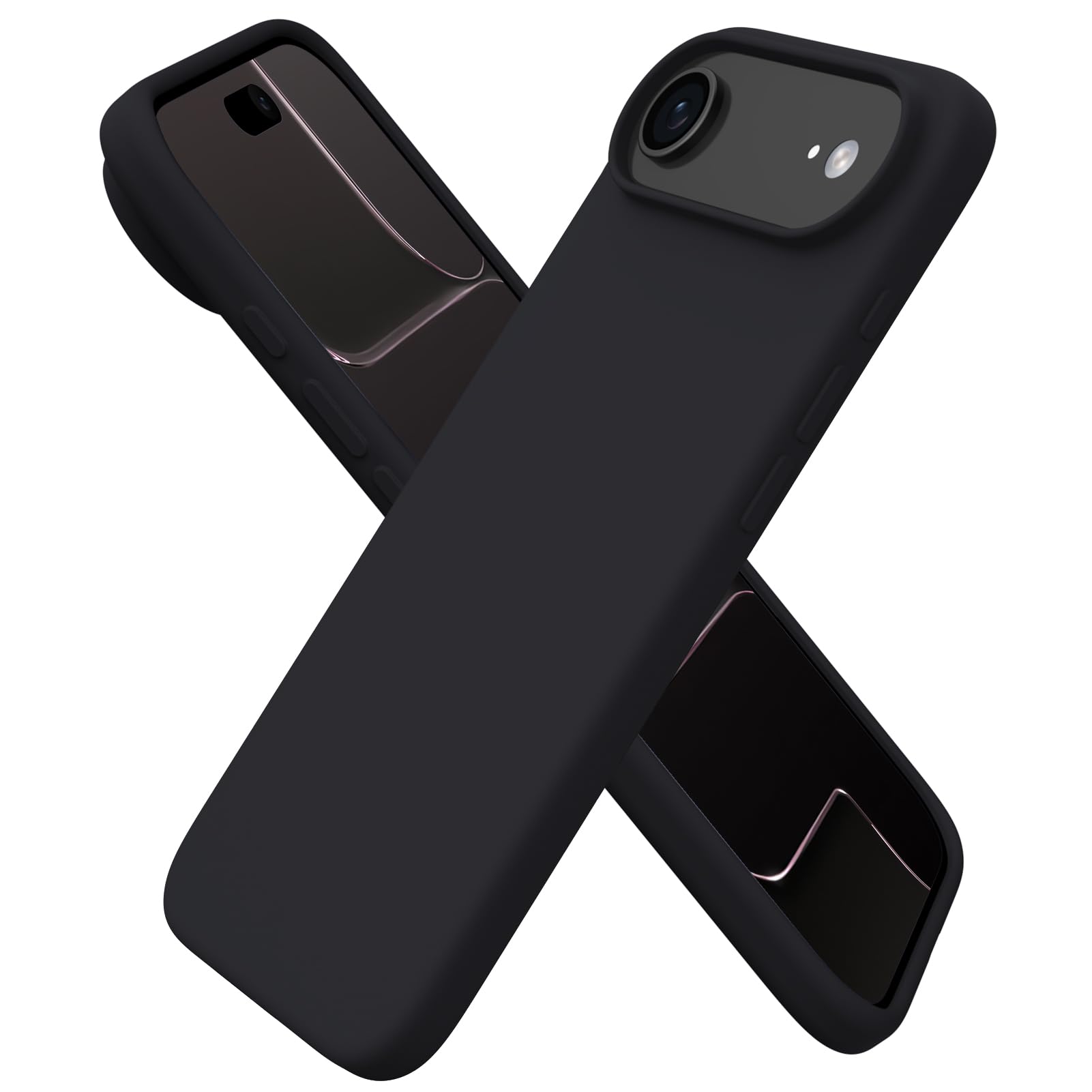 Ornarto - Designed for iPhone Air Case 6.5", Liquid Silicone Soft Gel Rubber Shockproof Protective Case - Black