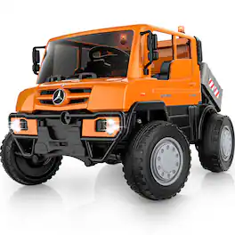 ANPABO - Mercedes-Benz Unimog 24V Kids Electric Ride-On Car – 2-Seater, 400W, Parent Remote, LED Lights, Bluetooth, 5 MPH - orrage