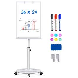 maxtek - Bulletin Boards on Wheels 36 x 24 inches-Dry Erase Board Mobile Whiteboards & Presentation Supplies Portable Rolling - White