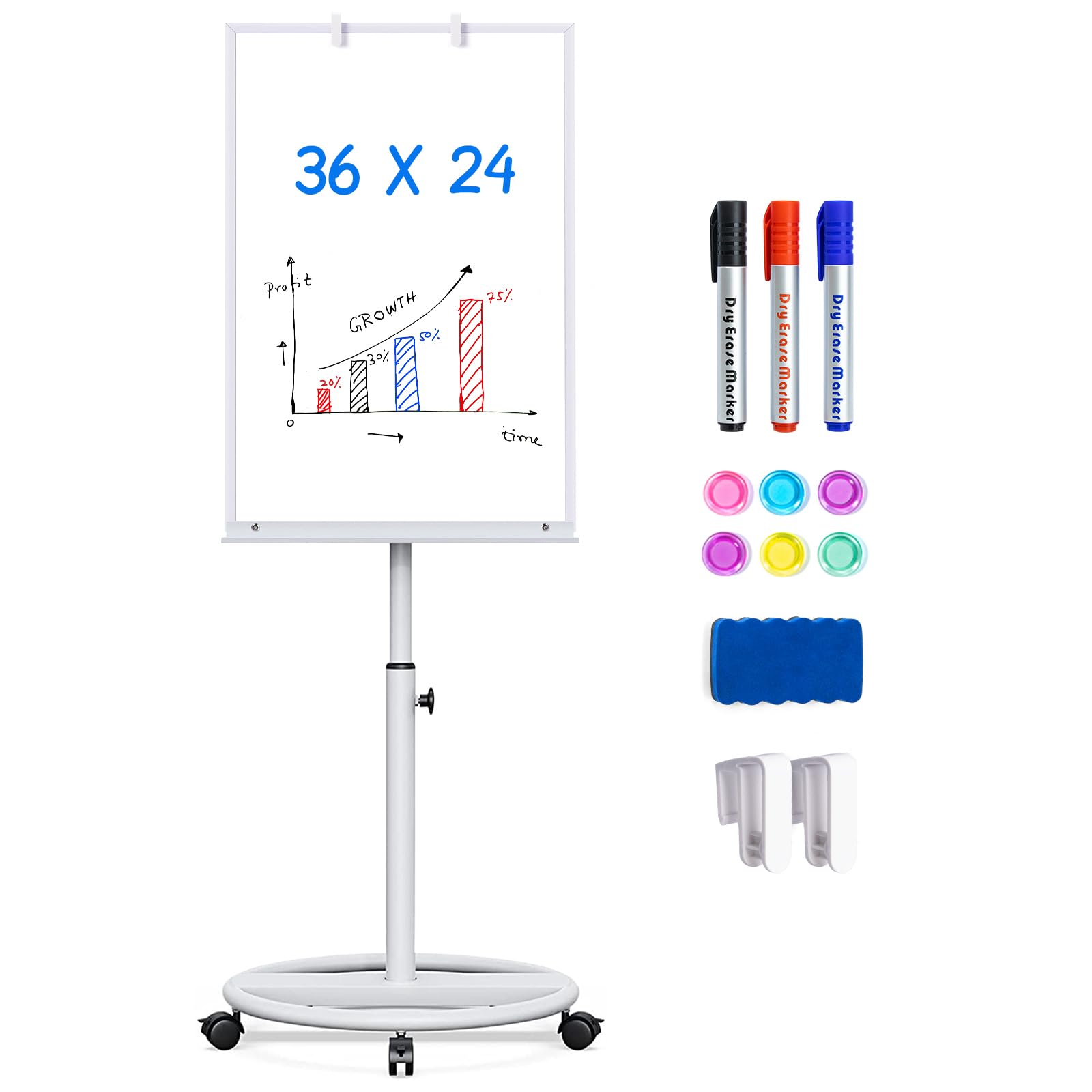 36 X 24  
Profit  
GROWTH  
20%  
30%  
75%  
time  

Dry Erase Marker  
Dry Erase Eraser