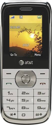 Front Standard. AT&T GoPhone - GoPhone R225 Mobile Phone - Silver (AT&T).