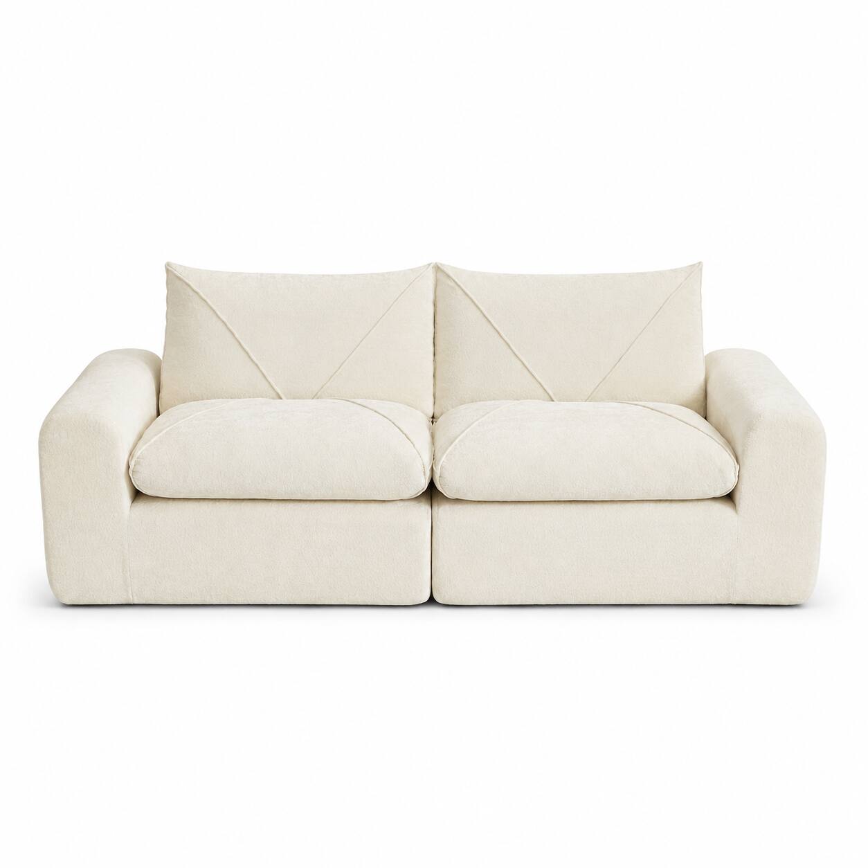 Alt View 5. Anysun - Modern Minimalist Chenille Combination Sofa – Spacious and Comfortable Living Room Loveseat for Families and Apartments - Beige.