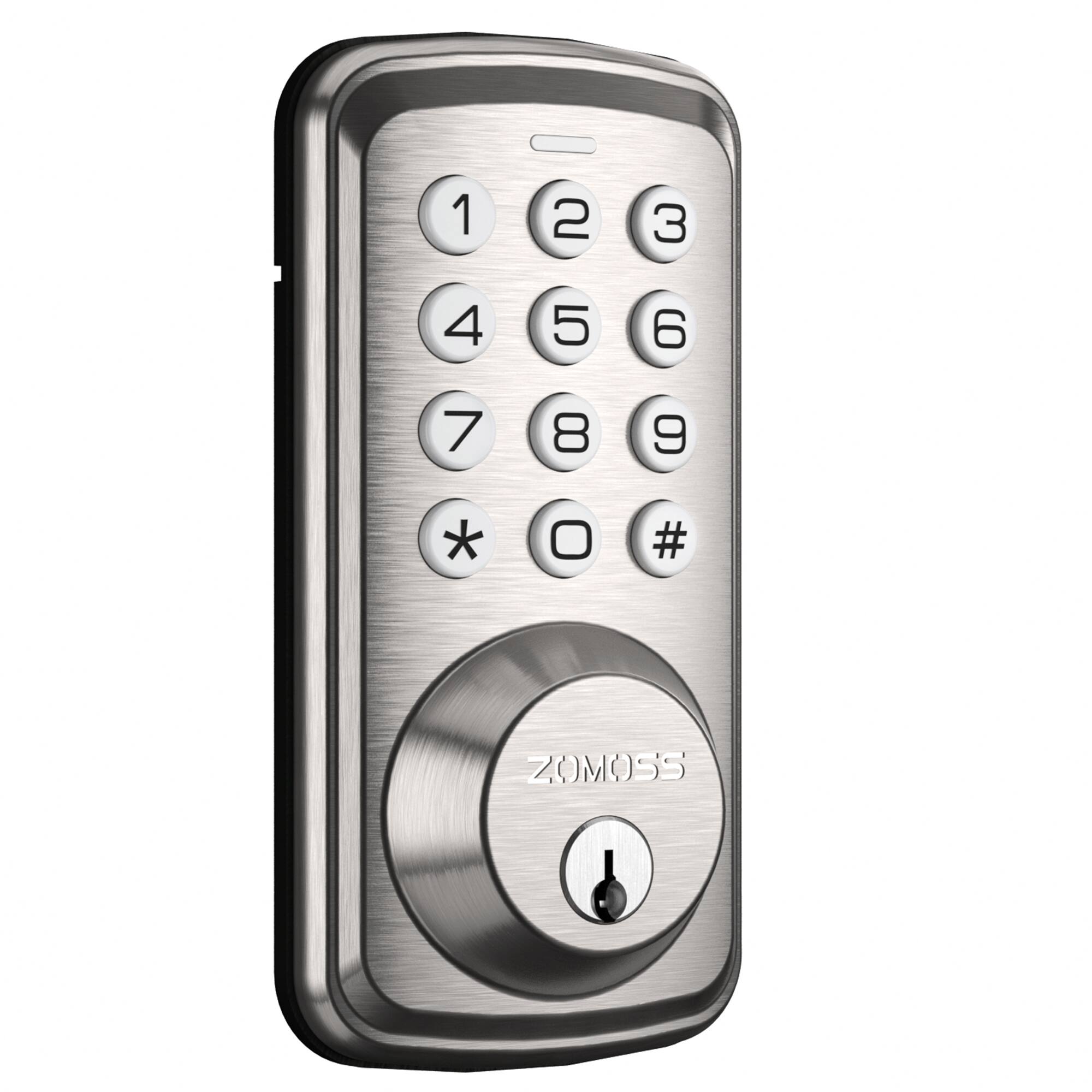 Front. ZACHVO - Keyless Entry Deadbolt, Keypad Lock, Oil-Rubbed Bronze - Silver.