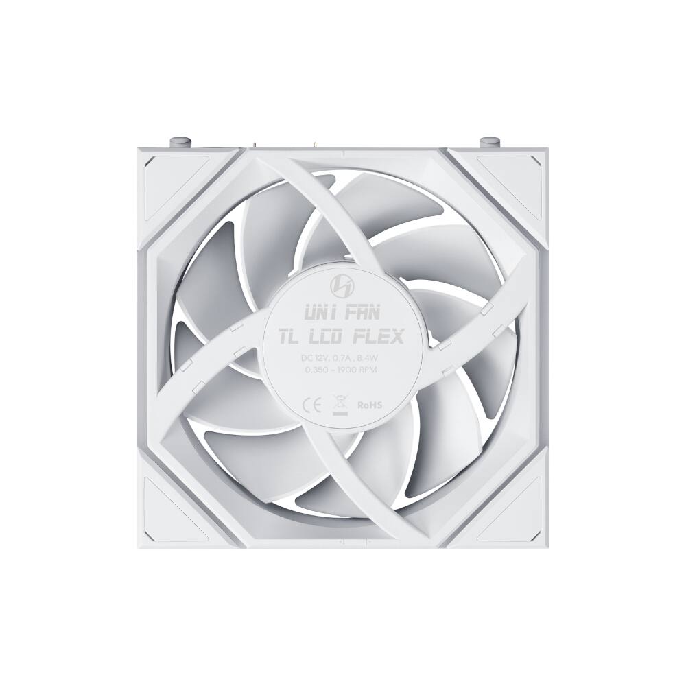 4 UNI FAN TL LCD FLEX DC 12V 0.7A 8.4W 0.350 -190 1900 RPM CE RoHS