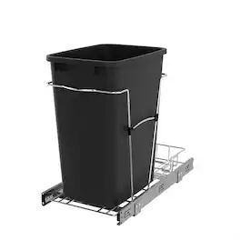 Rev-A-Shelf - Pullout Trash Can 35 qt. for Kitchen Cabinets, RV-12KD-18C S - Black