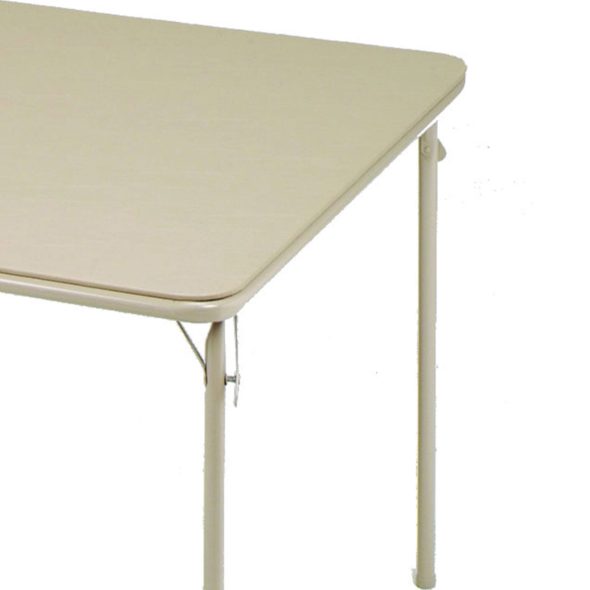 Alt View 5. MECO - MECO Sudden Comfort 34 x 34 Inch Square Metal Folding Dining Card Table, Buff - Buff.