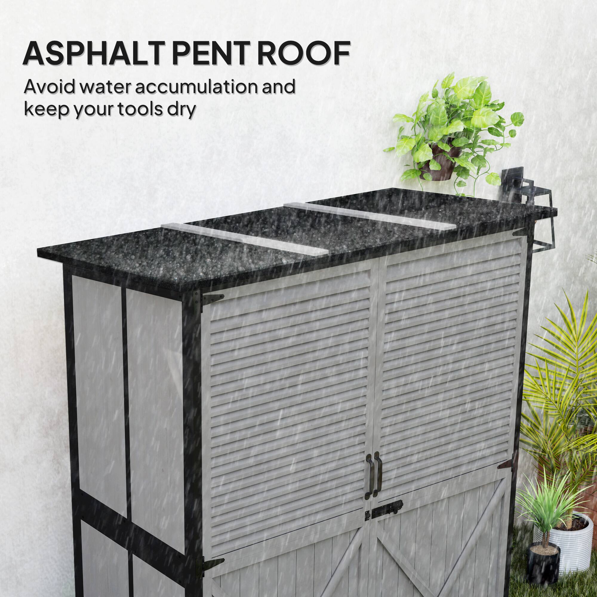 ASPHALT PENT ROOF
Avoid water accumulation and keep your tools dry