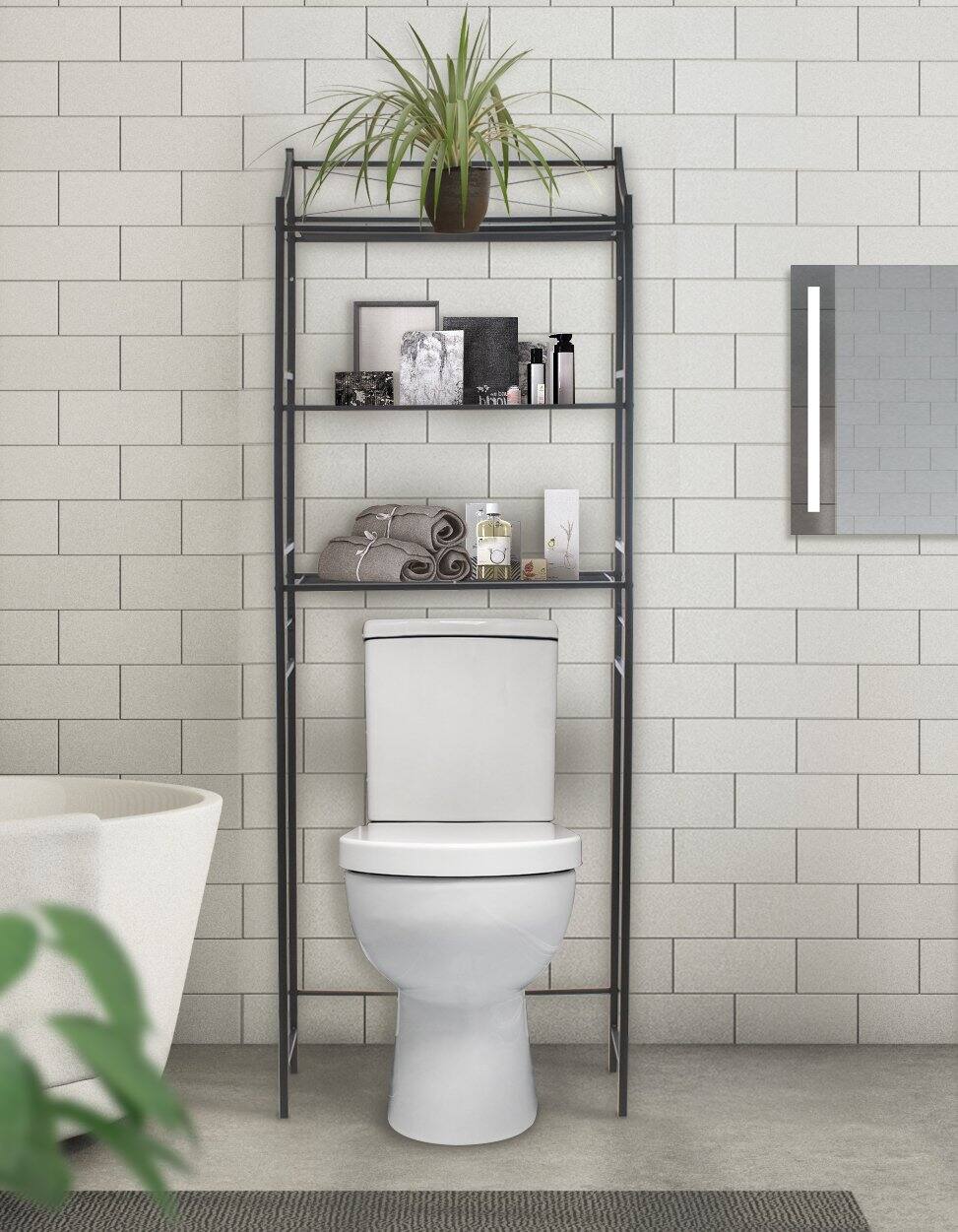 Alt View 1. Sorbus - Sorbus Bathroom Storage Shelf Over Toilet Space Saver, Freestanding Shelves for Bath Essentials, Planters, Books - Black.