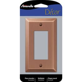 AMERELLE - Century Antique Copper 1 gang Stamped Steel Decorator Wall Plate 1 pk - Cooper