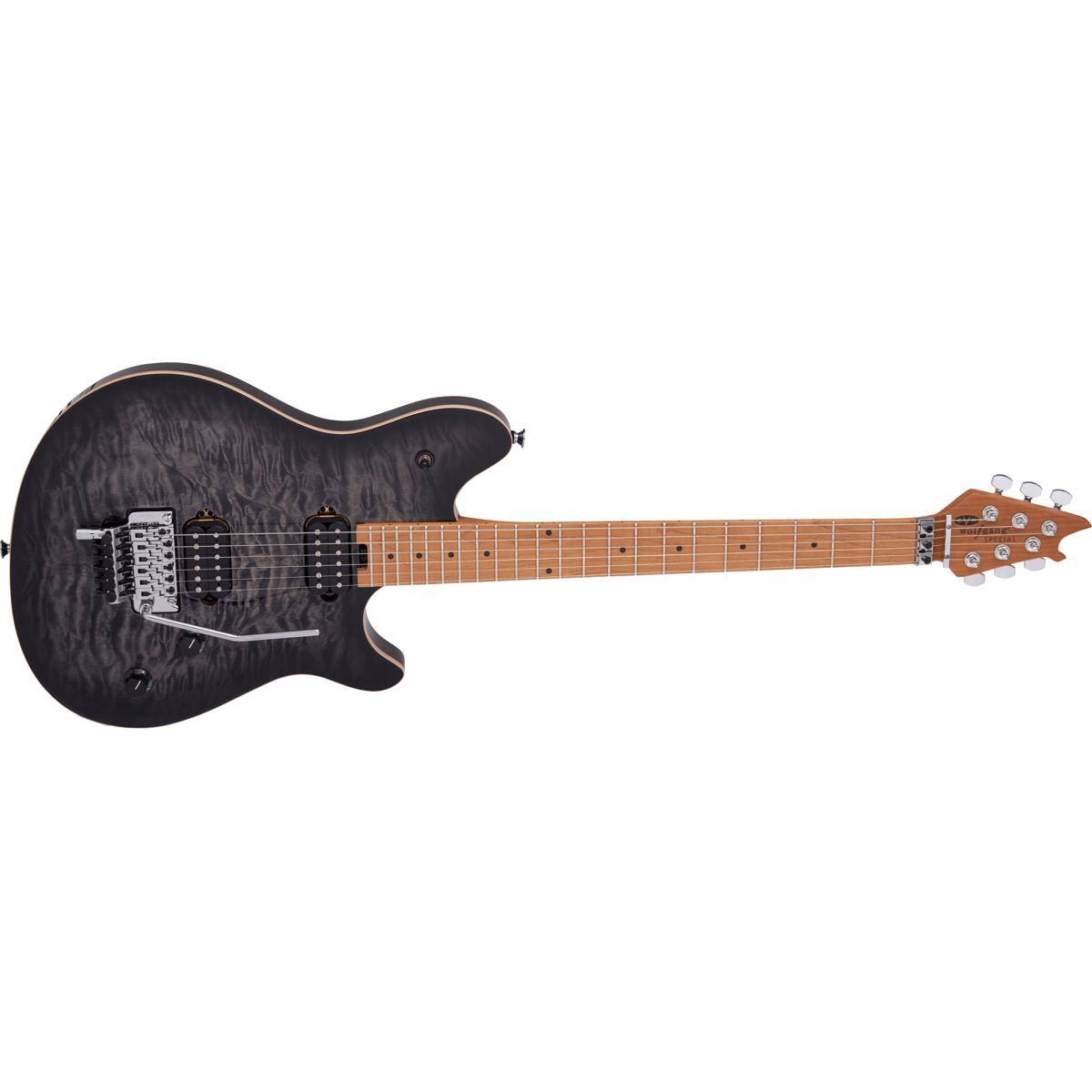 Alt View 4. EVH - EVH Wolfgang Special QM Electric Guitar, Baked Maple Fingerboard, Charcoal Burst.