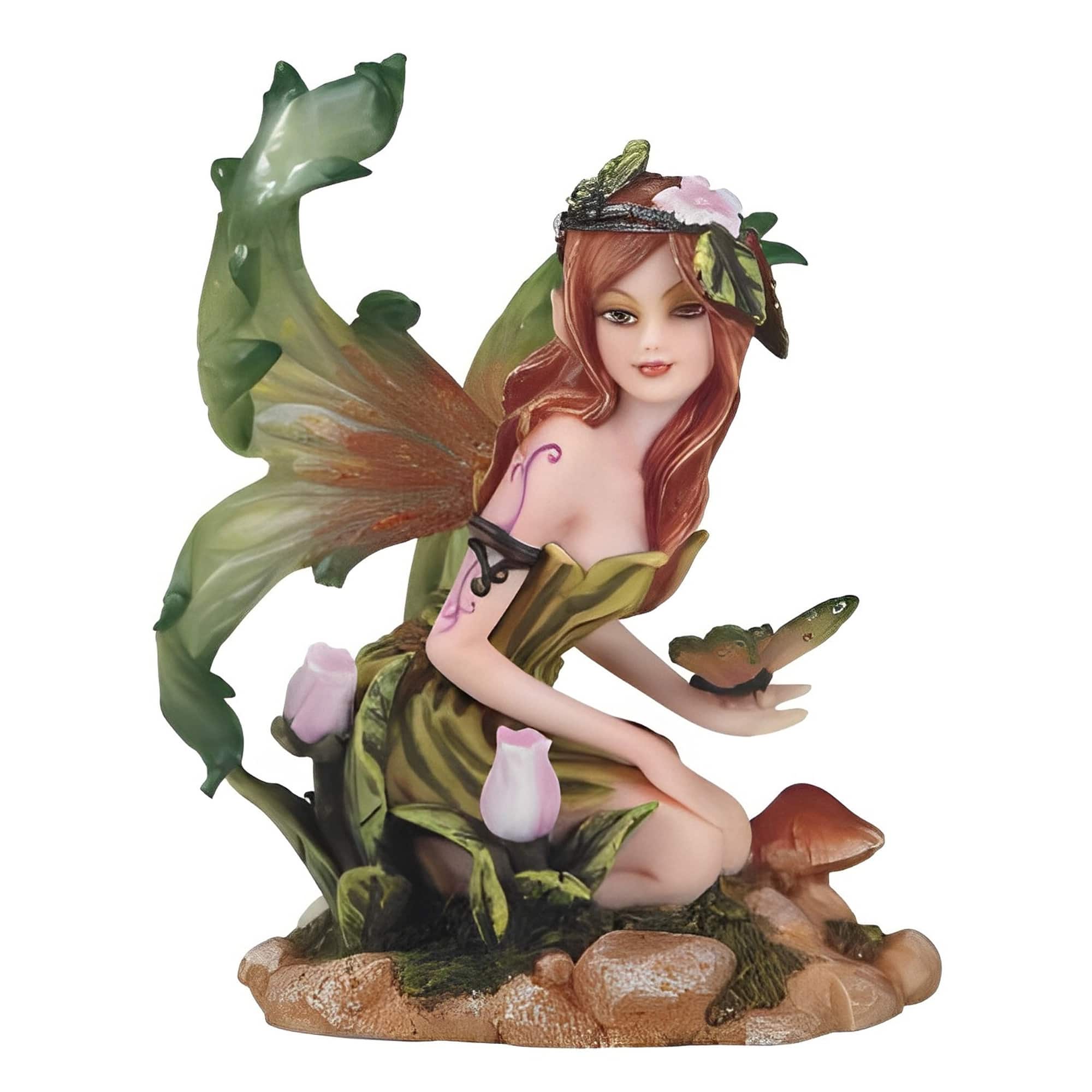 FC Design - 5.25"H Spring Fairy with Butterfly Figurine Statue Office Desk Tabletop Home Decor Gift - Multi-Color