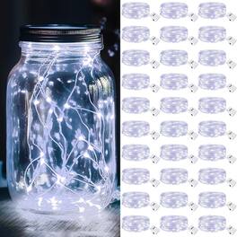 Veranti - 7 ft 20 LED Battery Fairy String Lights for Thanksgiving Centerpieces and Christmas Wreaths, 3 Modes