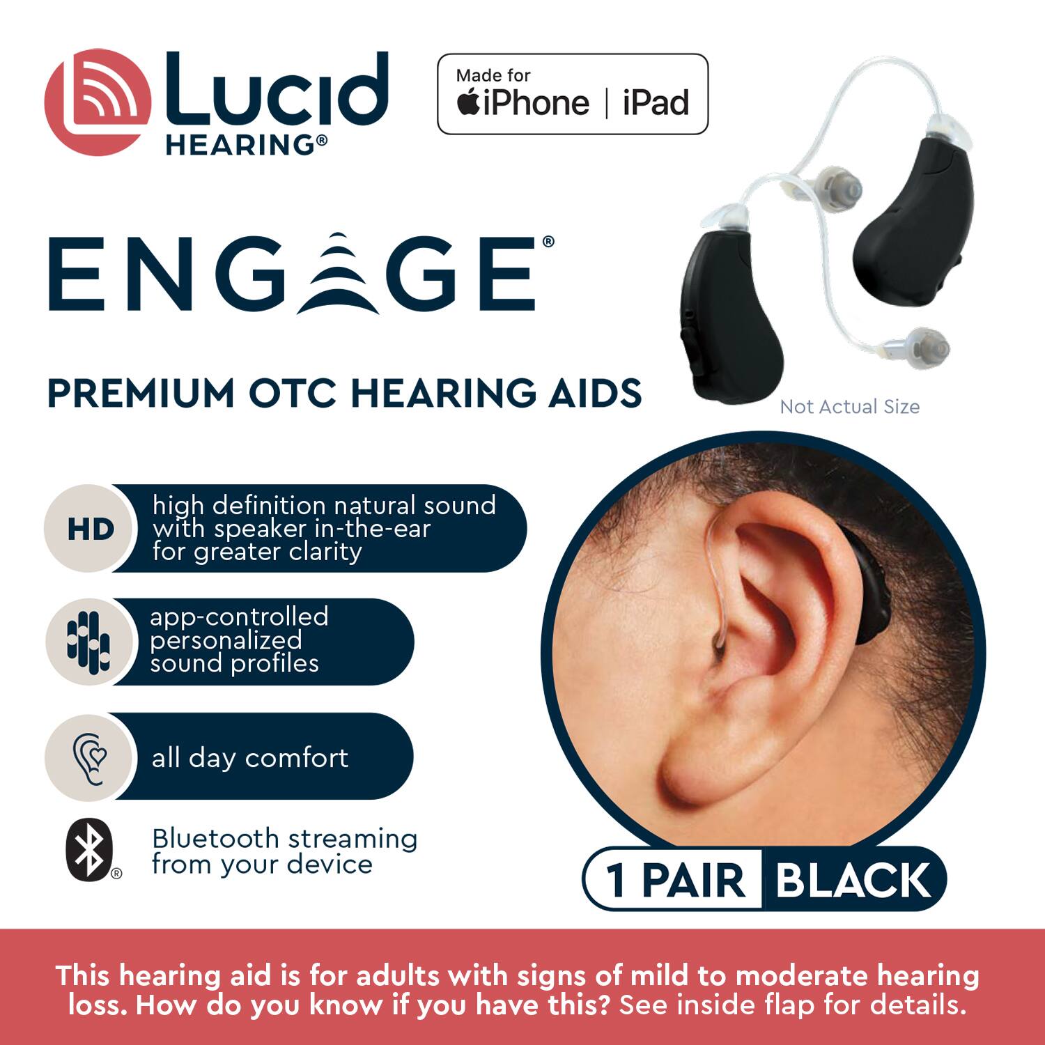 Customer Reviews Lucid Hearing OTC Engage Premium Hearing Aids iPhone