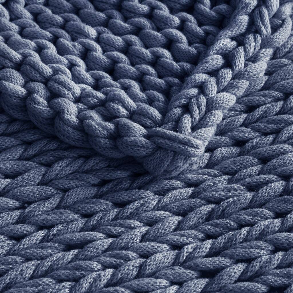 Alt View 5. Gracie Mills - Gracie Mills Huffman Artisan Double-Knit Throw - Indigo.