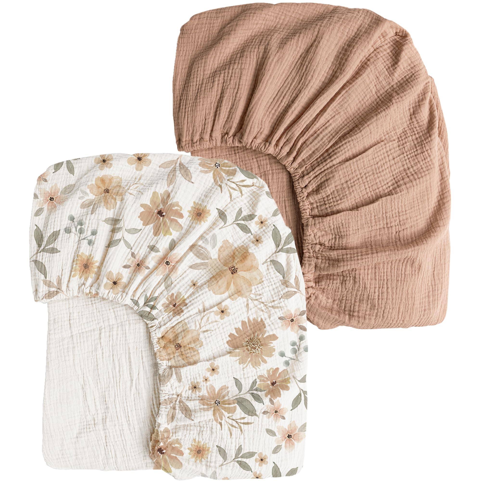 Toffee, Flourish Crib Sheets