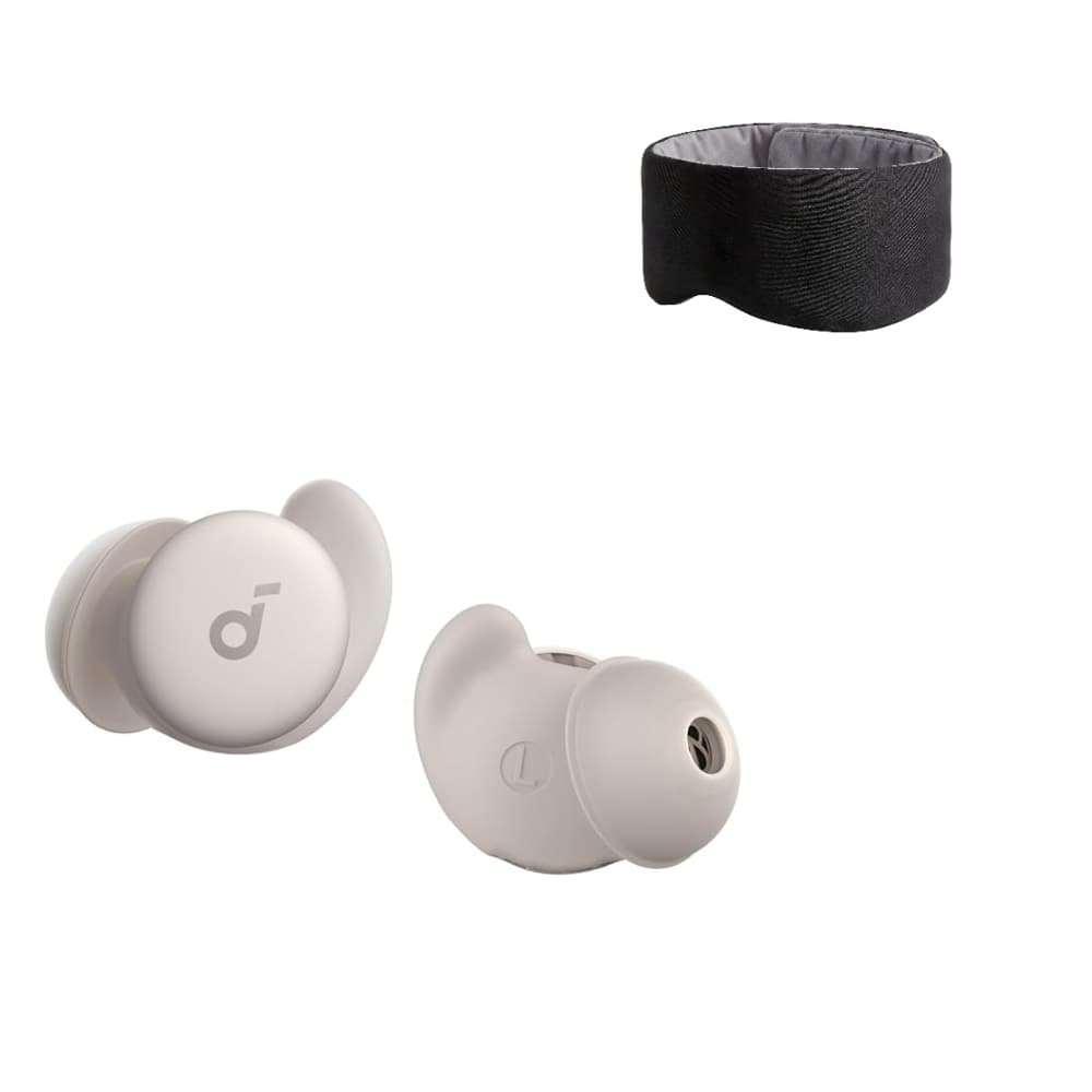 Front. Soundcore - Sleep A20 Earbuds Set by Anker with Breescape Cooling Eye Mask，Side Sleeper Comfort, 80H Playtimae - Slumber Beige.