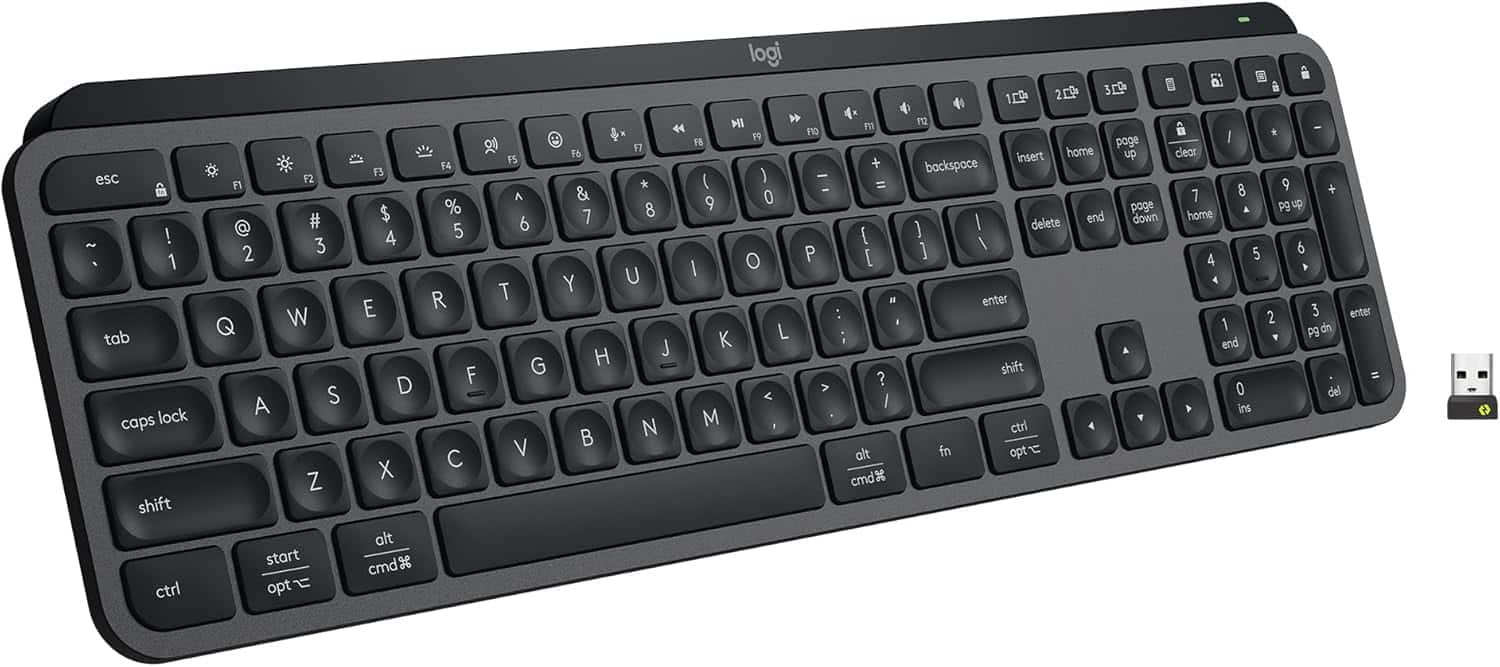 Logitech - MX Keys S Universal Full-size Wireless Scissor Keyboard for PC and Mac with Backlit keys - Black