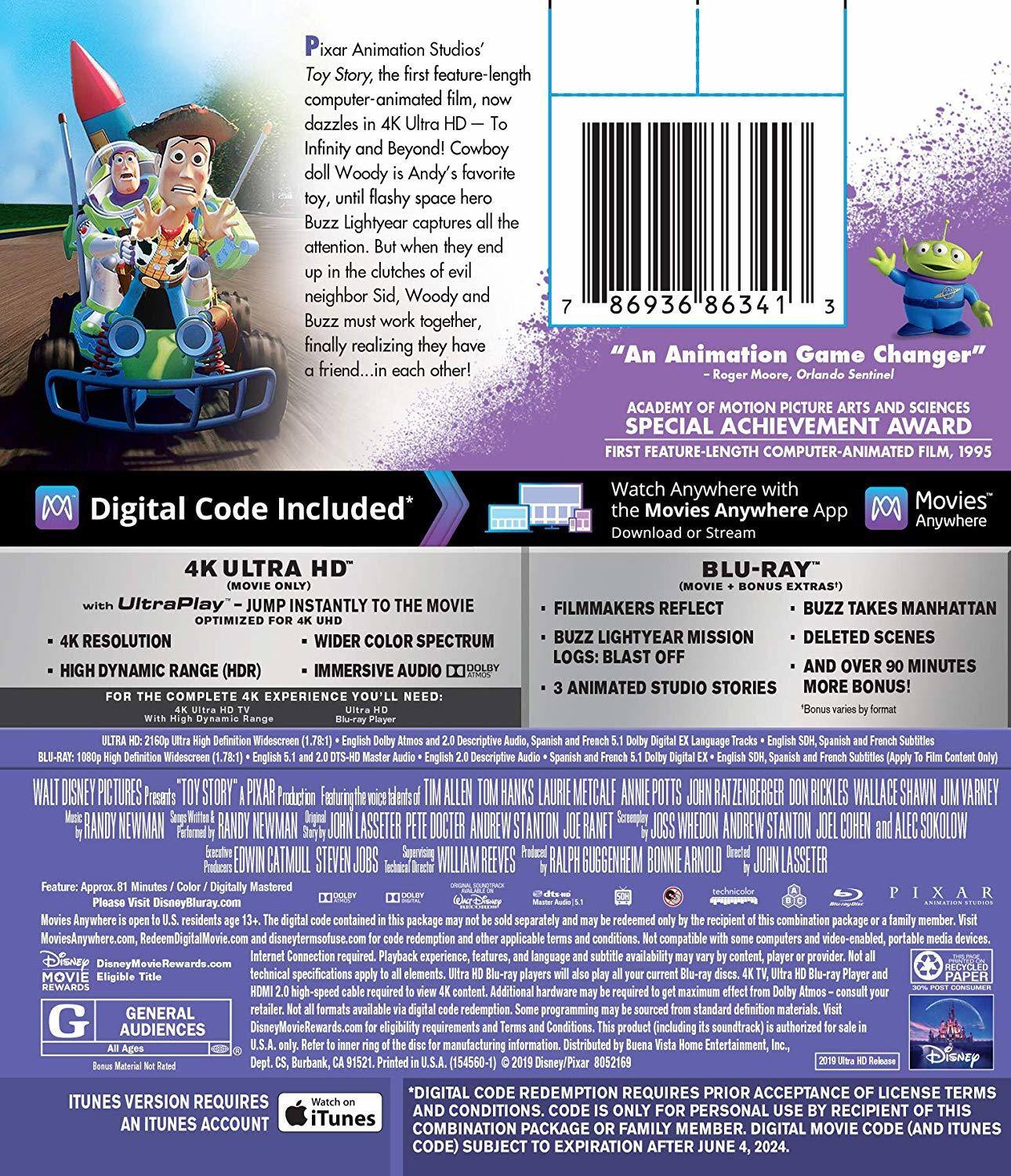 Alt View 1. Toy Story   - 4K Blu-Ray.