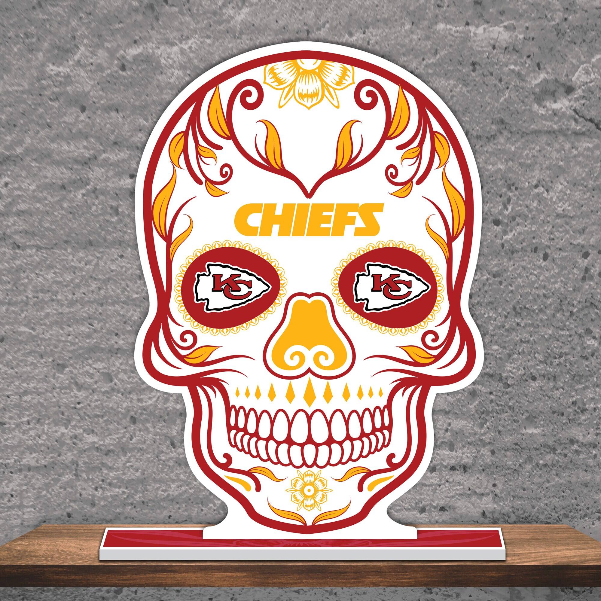 Alt View 1. UPI Marketing - Kansas City Chiefs 10" Sugar Skull Standee - Multicolor.