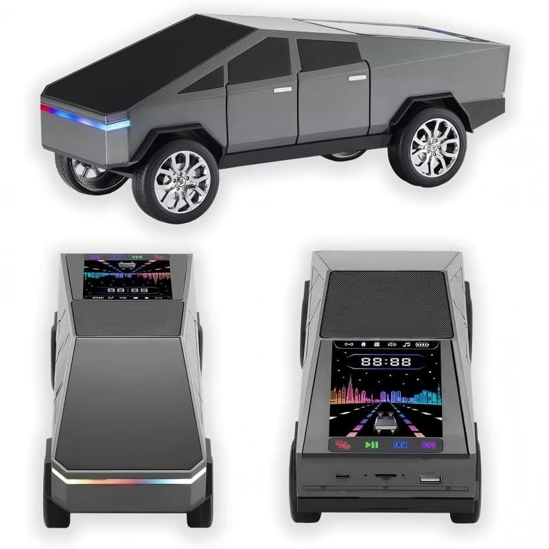 Luckbyte - Pickup Truck Shaped Bluetooth Speaker with LED Lights FM Radio TWS Pairing Hands-Free Calling