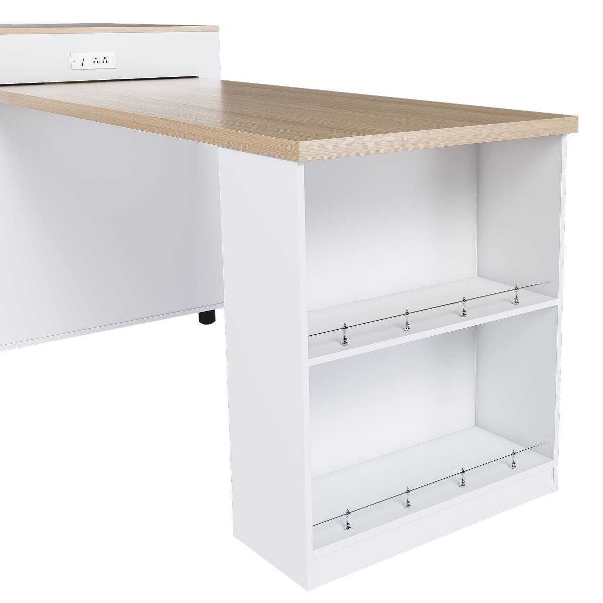 Alt View 9. Loheer - Loheer Expandable Kitchen Island With Dining Table, White Mobile Storage Cart - White.