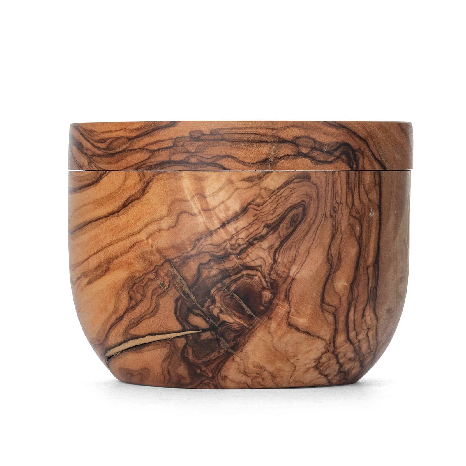 Alt View 1. Berard - France Olive Wood Salt Keeper - Brown.