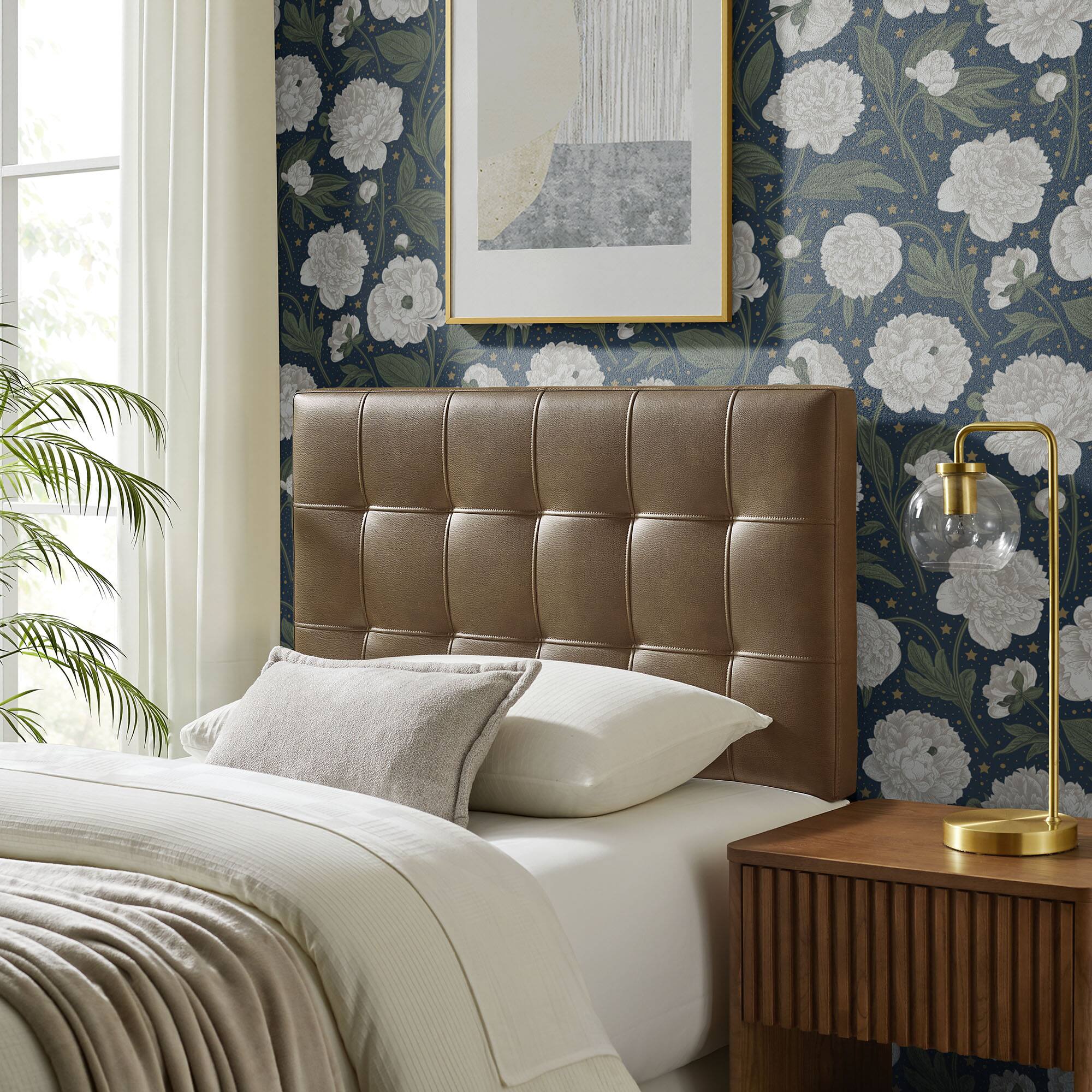 Lily Upholstered Vinyl Headboard by Modway - Mushroom