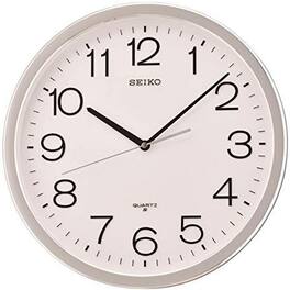 Seiko - 14" Office Classic Numbered Step Wall Clock - Silver Tone