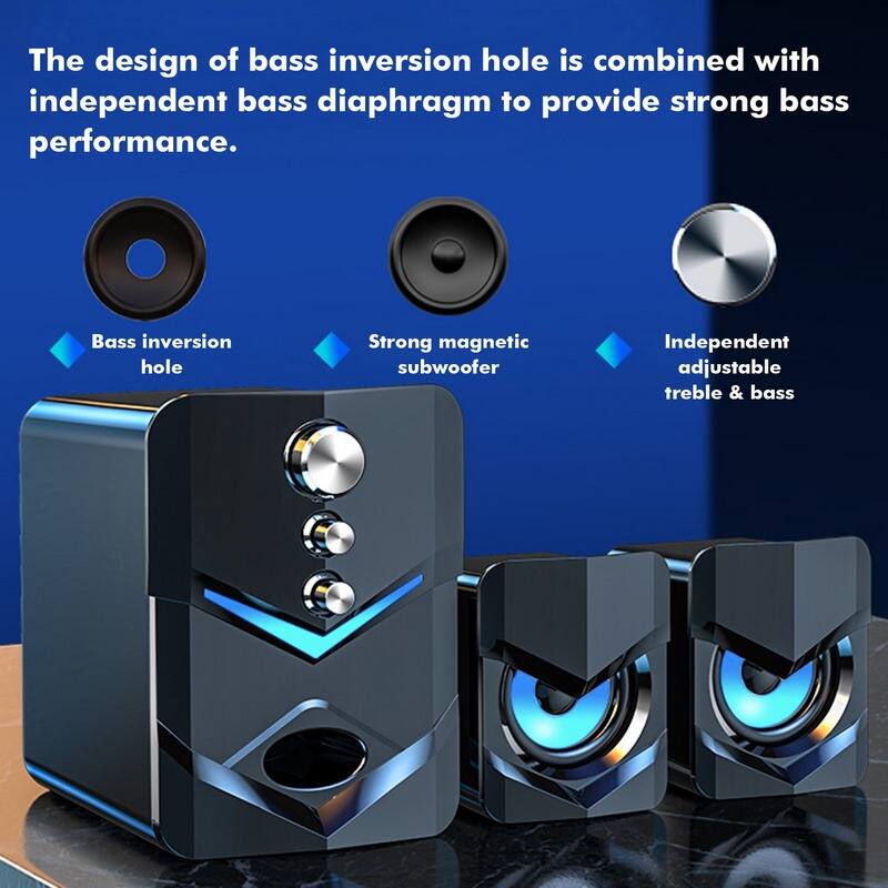 The design of bass inversion hole is combined with independent bass diaphragm to provide strong bass performance.

- Bass inversion hole
- Strong magnetic subwoofer
- Independent adjustable treble & bass