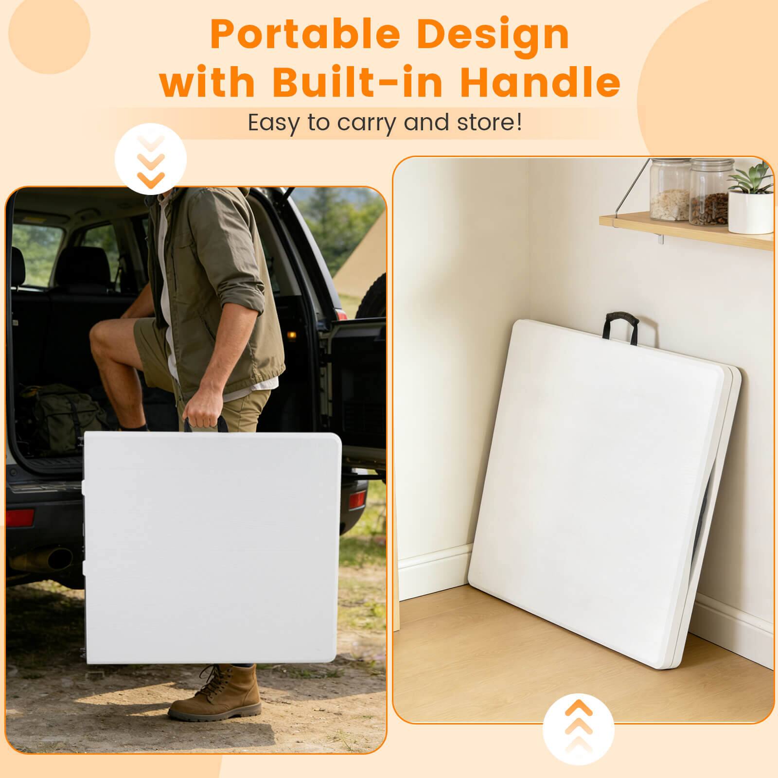 Portable Design with Built-in Handle  
Easy to carry and store!