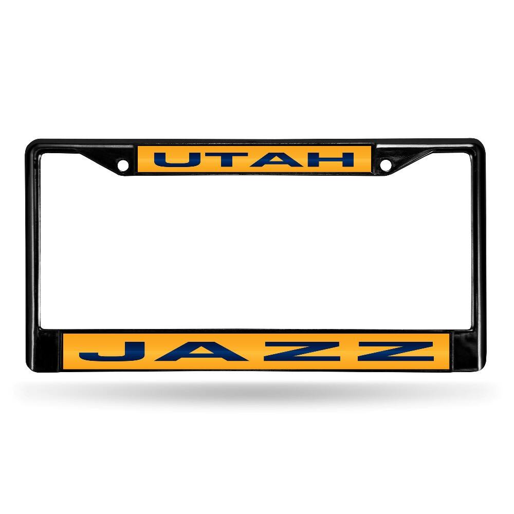 Utah Jazz NBA Black Metal Laser Cut License Plate Frame