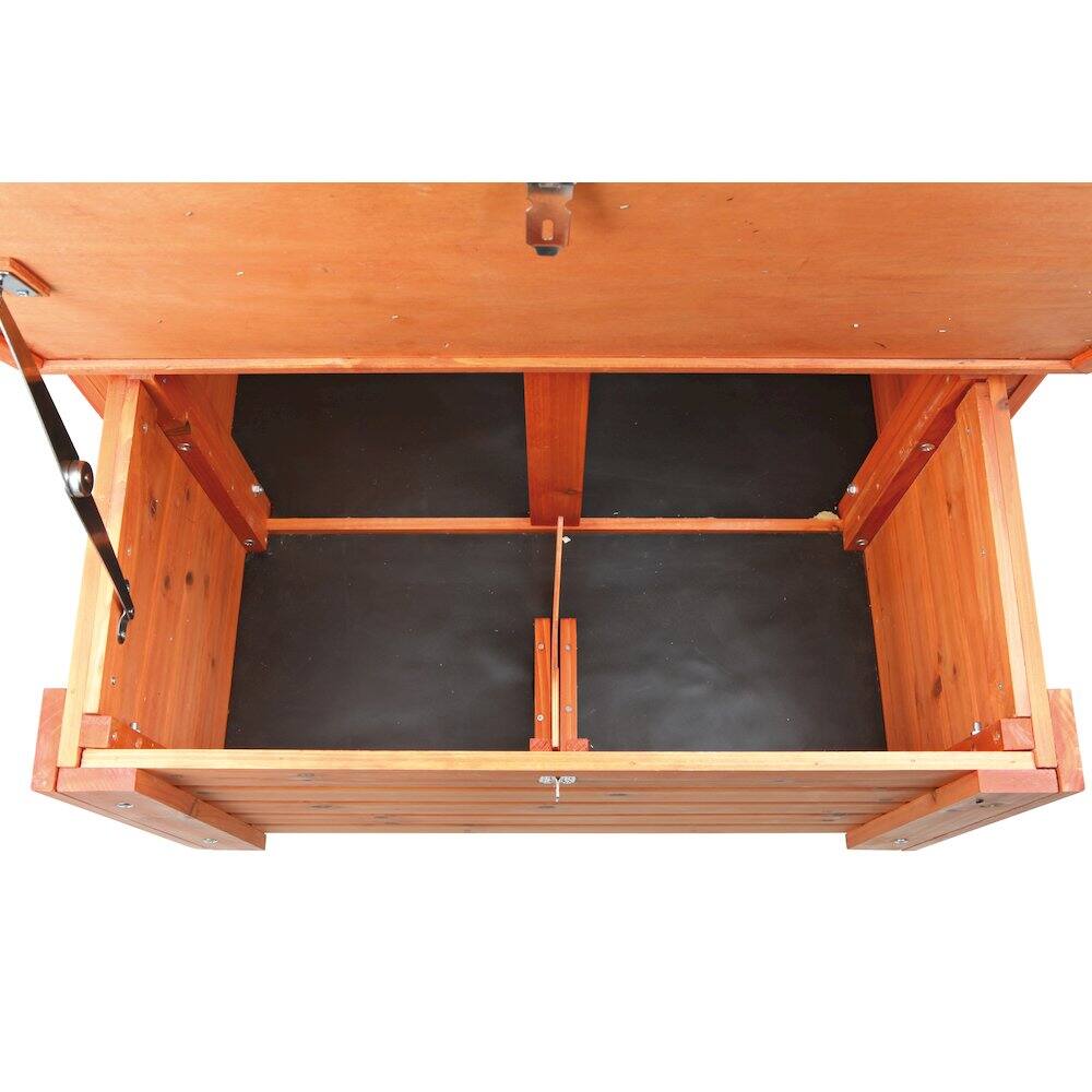 Alt View 3. TRIXIE - Weatherproof Outdoor Wooden Chicken Coop with 2 Nesting Boxes & Run, Brown - Brown.