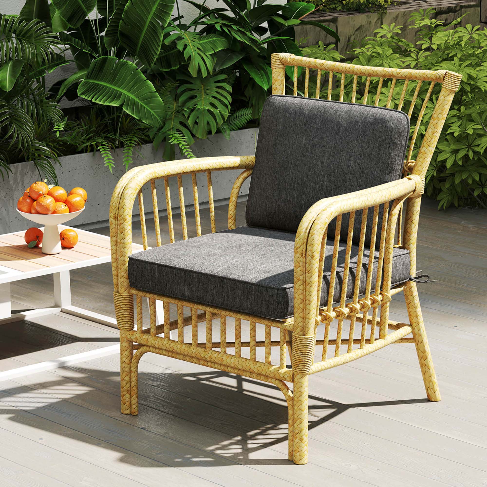 Alt View 1. Costway - Costway 2-Pack 24" x 24" Deep Seat Cushion & Back Pillow with Removable Covers Outdoor - Gray.