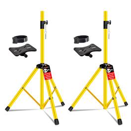 5 CORE - Speaker Stand Tripod Pair Heavy Duty Adjustable 54" Universal Mount for PA DJ Studio w Bag - Yellow
