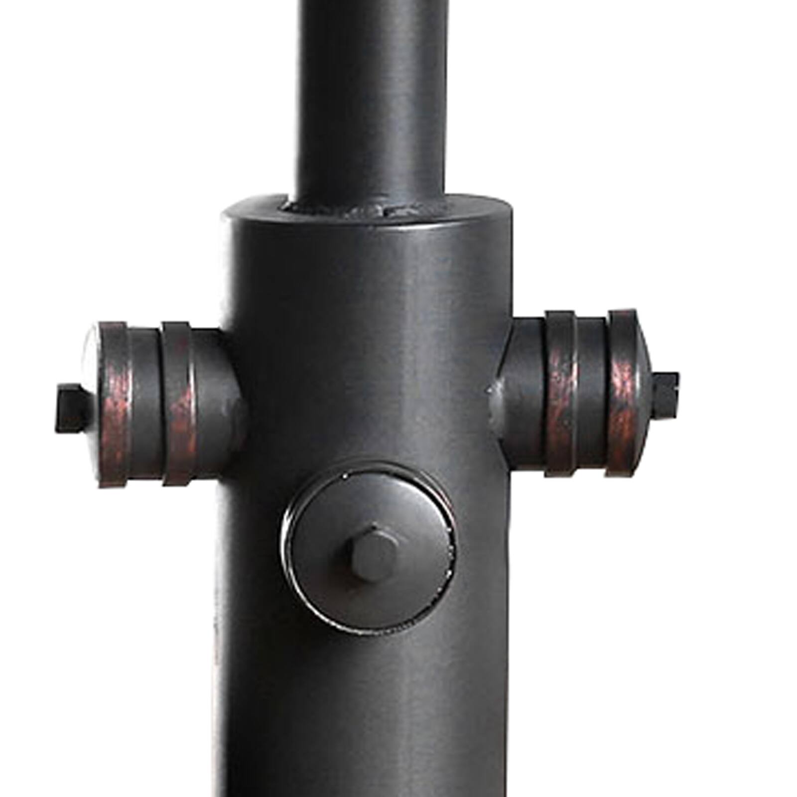 Alt View 1. Manhattan Lane - Bar Table with Fire Hydrant Style Metal Base - Black and Brown.