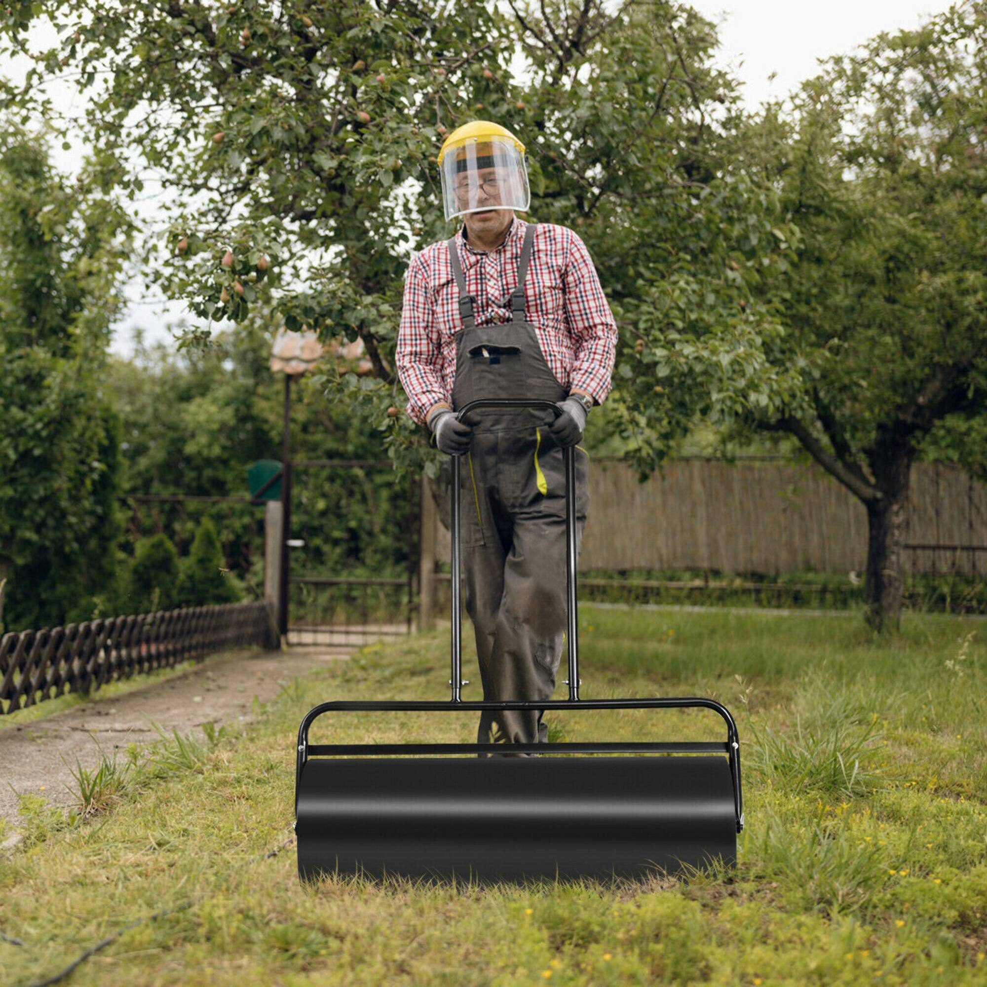 Alt View 3. Gymax - Gymax 17-Gallon Lawn Roller Heavy-Duty Steel Push/Pull Sod Roller 36'' x 12'' Black - Black.