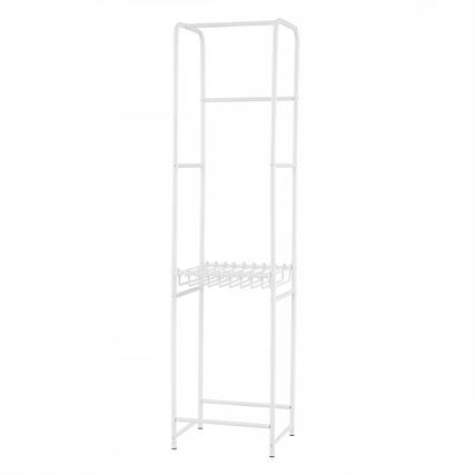 Front. Gymax - Gymax Narrow Clothes Rack Heavy Duty Metal Garment Rack w/ Removable Pants Hangers - White.