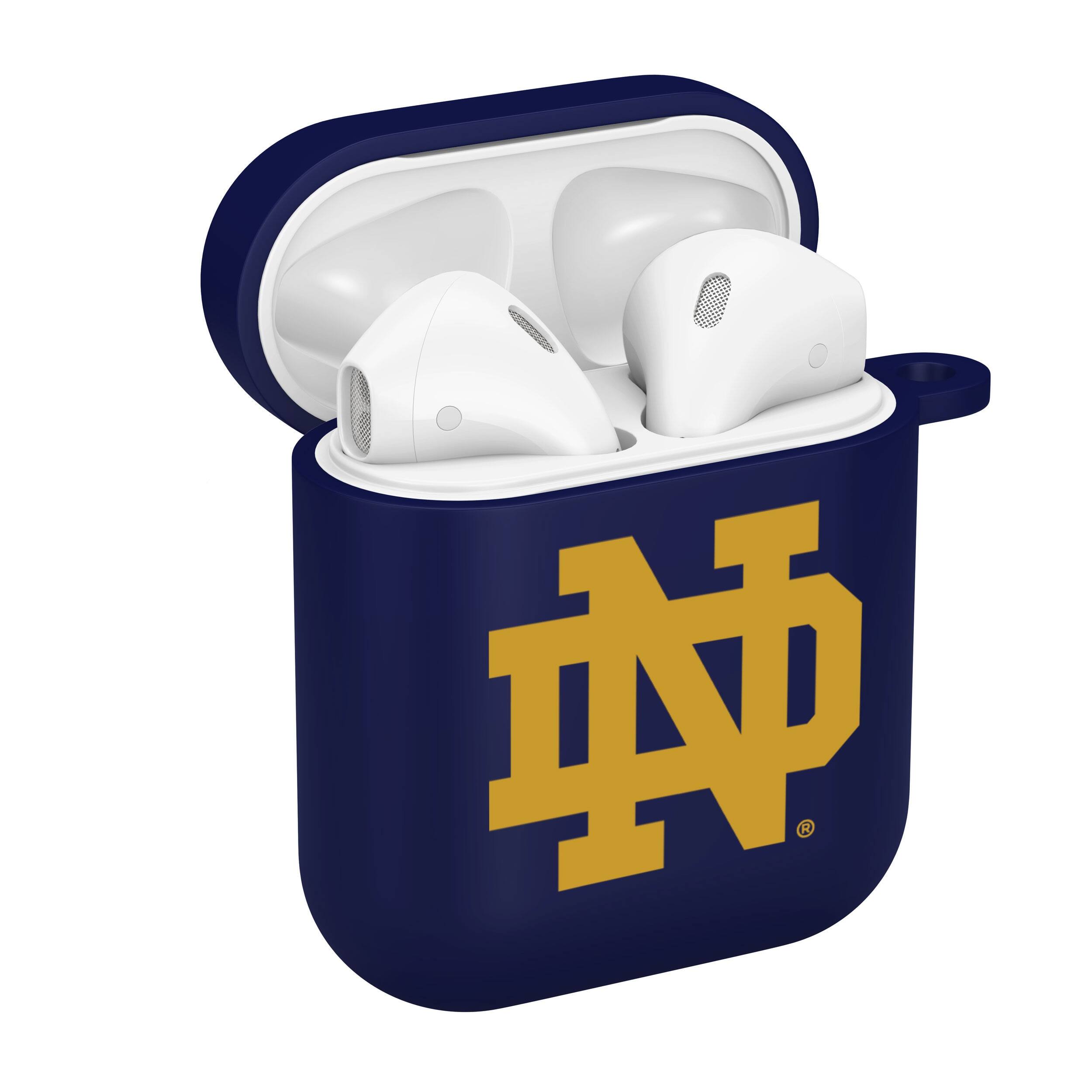 Alt View 1. Affinity Bands - Navy Notre Dame Fighting Irish AirPods Case Cover - Navy.