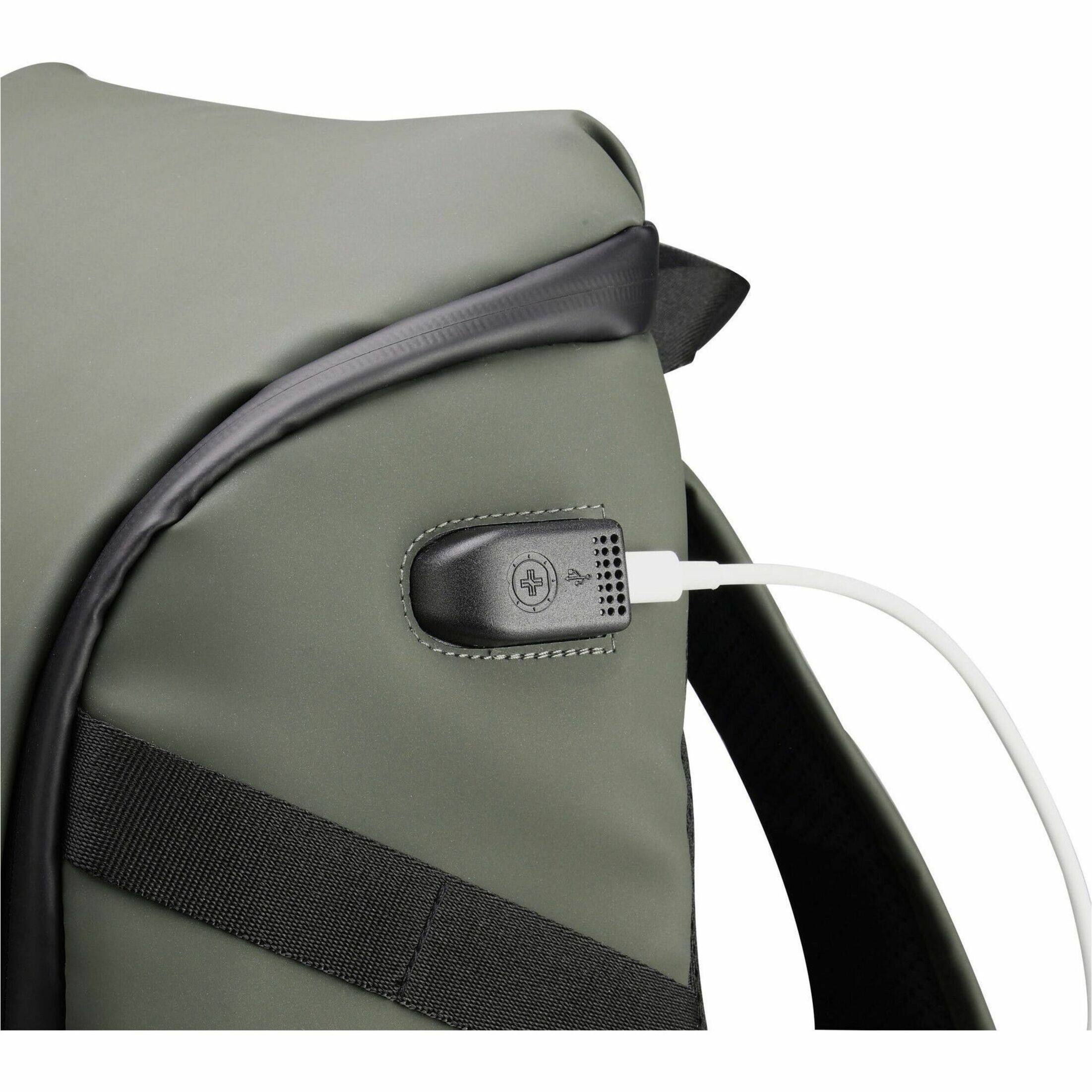 Alt View 19. Swissdigital Design - LAMONE L LED TSA-Friendly Water-Resistant Backpack With USB Charging Port  RFID Protection and Fits Up to 16″ Laptop - Dark Green.