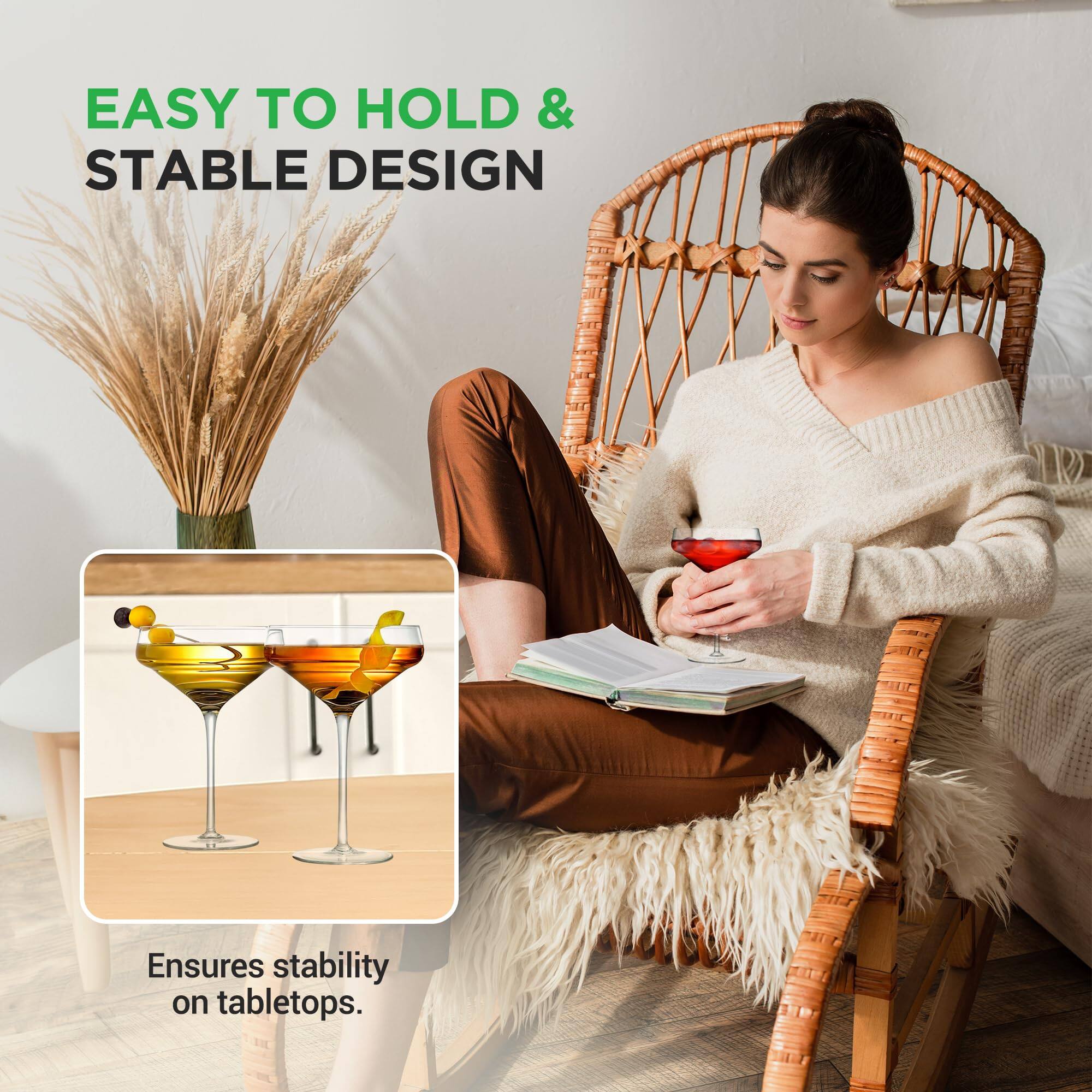 EASY TO HOLD & STABLE DESIGN  
Ensures stability on tabletops.