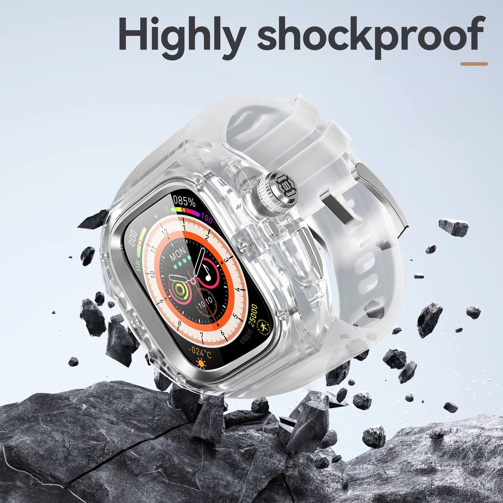 Highly shockproof

085% 100 100 10 12 2 + 11 MON W E 10 1 9 1010 10 10 8 Sn 25000 5 K 1 steps -024°C