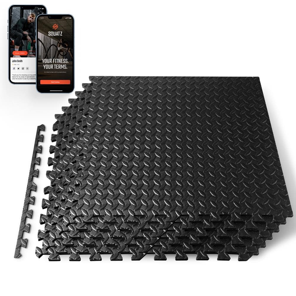 Pyle - SQUATZ Thick Puzzle Exercise Mat Foam Interlocking Tiles Protect Floors from Gym Equipment Exercise, Durable Non-Skid - Black price history on PriceWatchPro