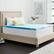 Left. Sealy - 2” Gel Memory Foam Mattress Topper with Cover - Blue.