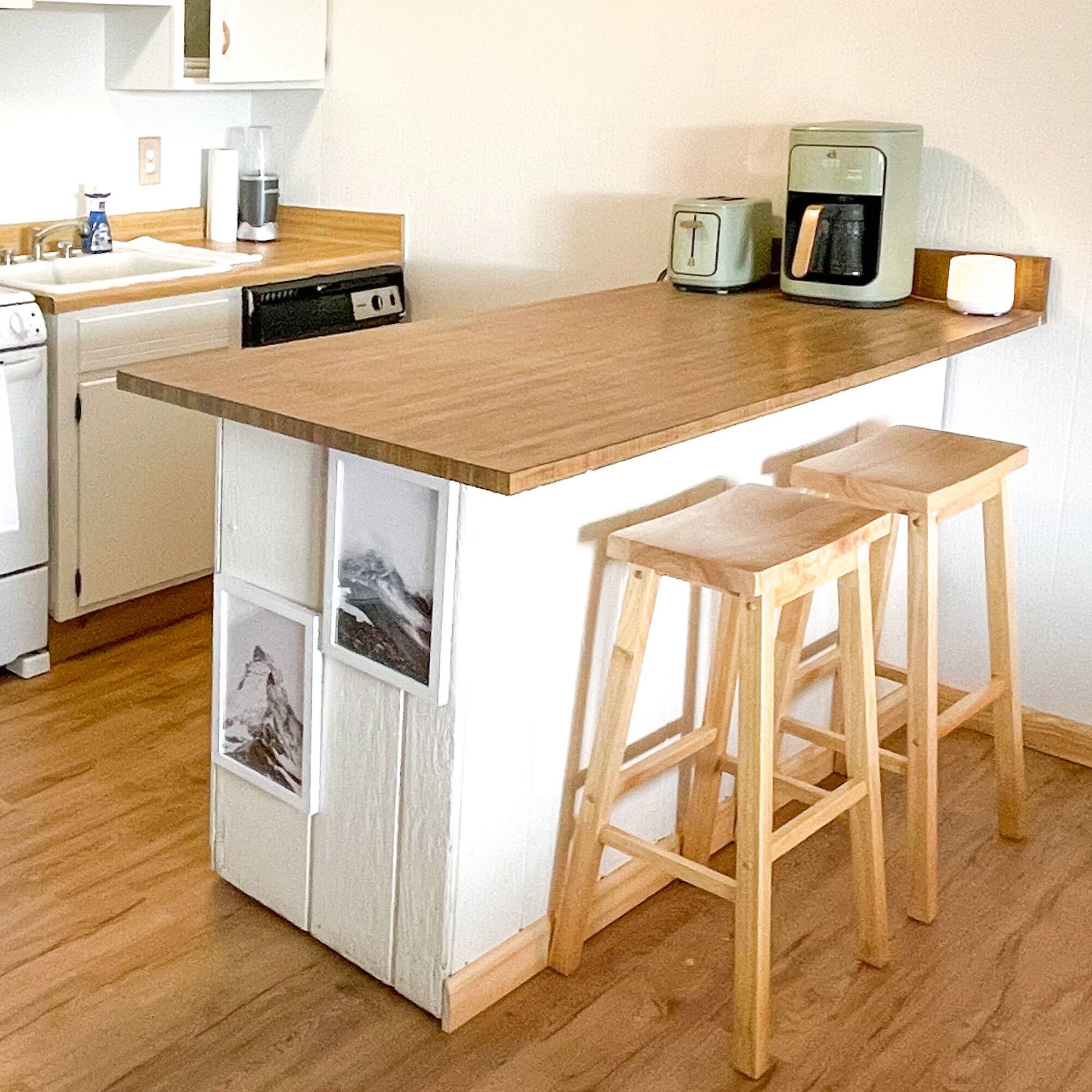 Alt View 3. PJ Wood - PJ Wood Classic Saddle-Seat 29 Inch Tall Kitchen Counter Stools, Natural - Natural.