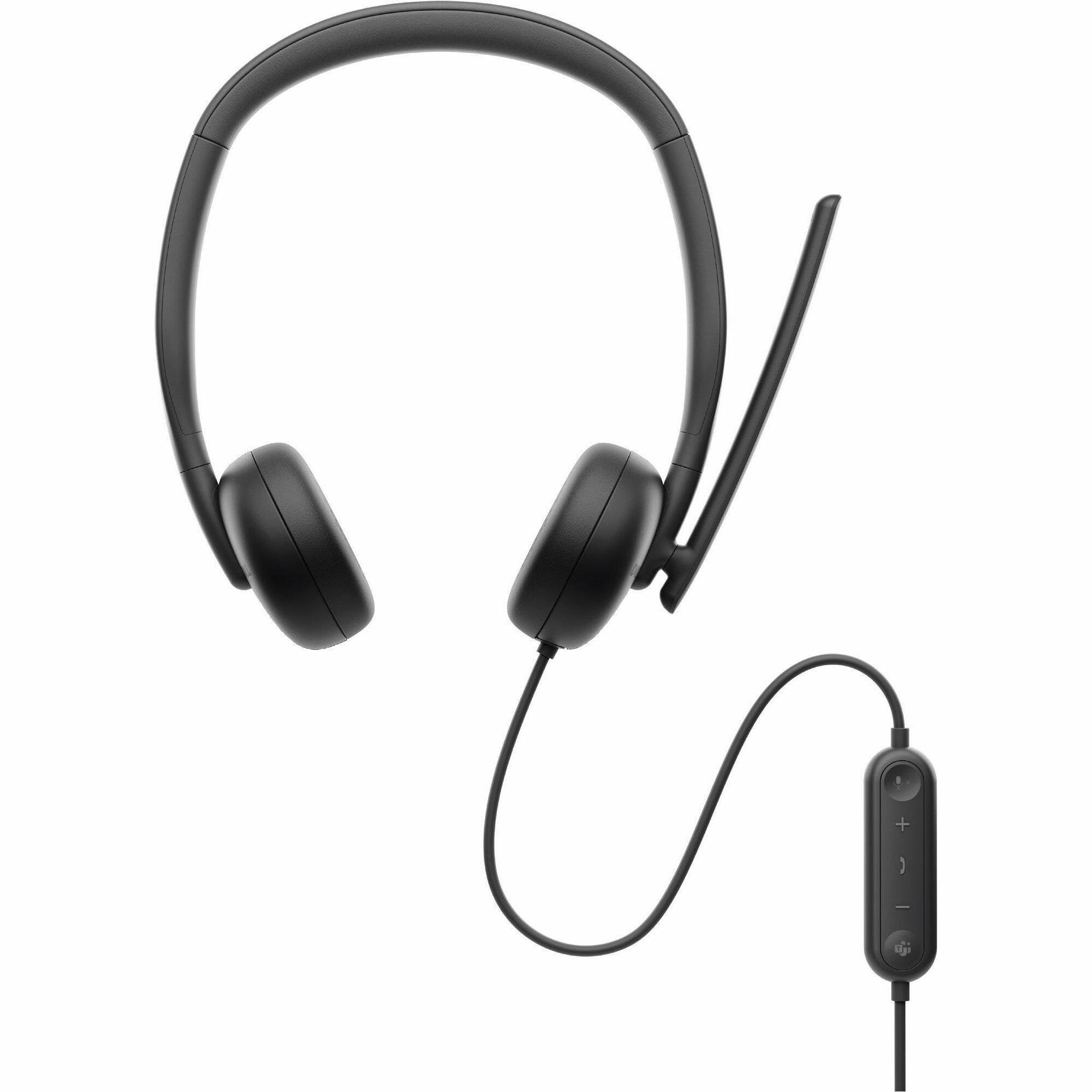 Alt View 3. Dell - Dell Wired Headset - WH3024 - Microsoft Teams Certification - Stereo - USB Type C - Wired - 20 Hz to 20 kHz - On-ear - Red.