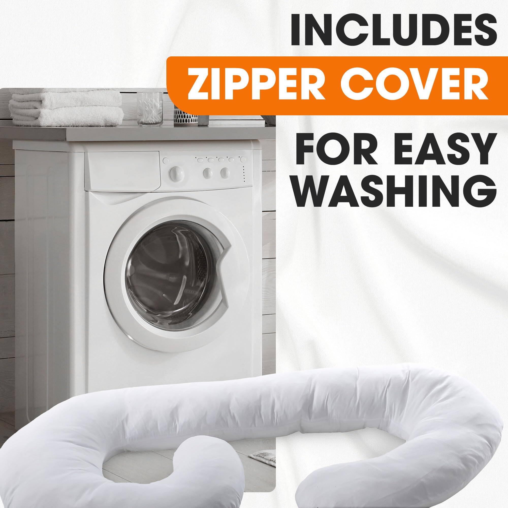 INCLUDES ZIPPER COVER FOR EASY WASHING